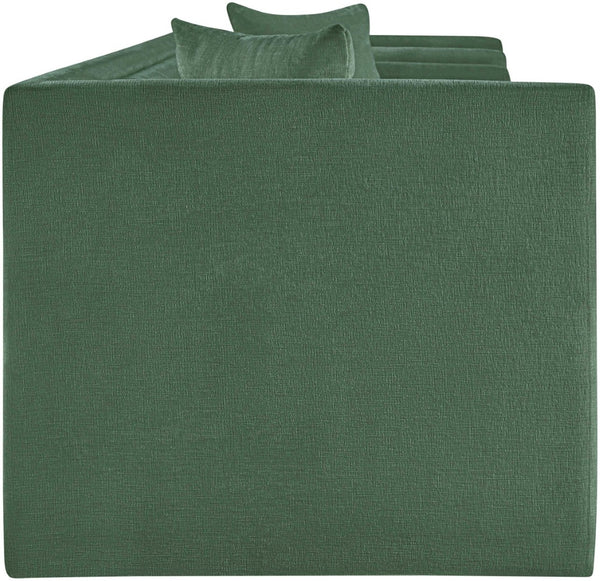 Meridian Furniture Everett Contemporary Green Chenille Sofa with Staggered Cushions for Living Rooms 44068Green-S