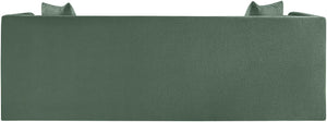 Meridian Furniture Everett Contemporary Green Chenille Sofa with Staggered Cushions for Living Rooms 44068Green-S