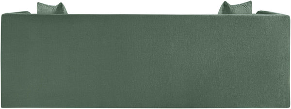 Meridian Furniture Everett Contemporary Green Chenille Sofa with Staggered Cushions for Living Rooms 44068Green-S