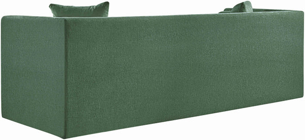 Meridian Furniture Everett Contemporary Green Chenille Sofa with Staggered Cushions for Living Rooms 44068Green-S