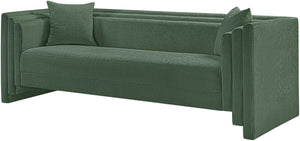 Meridian Furniture Everett Contemporary Green Chenille Sofa with Staggered Cushions for Living Rooms 44068Green-S