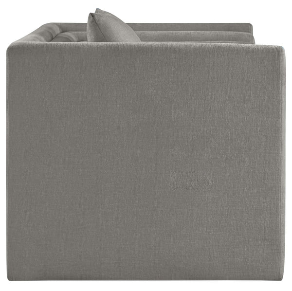 Meridian Furniture Everett Accent Chair with Plush Cushioning and Solid Wood Frame for Modern Living Spaces Grey Chenille Fabric 44068Grey-C
