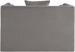 Meridian Furniture Everett Accent Chair with Plush Cushioning and Solid Wood Frame for Modern Living Spaces Grey Chenille Fabric 44068Grey-C