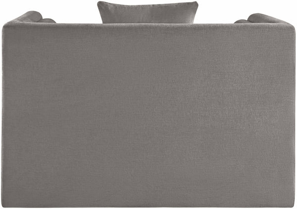 Meridian Furniture Everett Accent Chair with Plush Cushioning and Solid Wood Frame for Modern Living Spaces Grey Chenille Fabric 44068Grey-C