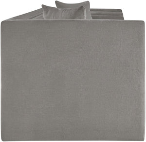 Meridian Furniture Everett Three Seat Chenille Sofa with Staggered Cushions for Modern Living Rooms 44068Grey-S