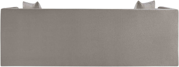Meridian Furniture Everett Three Seat Chenille Sofa with Staggered Cushions for Modern Living Rooms 44068Grey-S