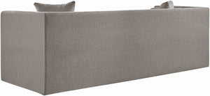 Meridian Furniture Everett Three Seat Chenille Sofa with Staggered Cushions for Modern Living Rooms 44068Grey-S