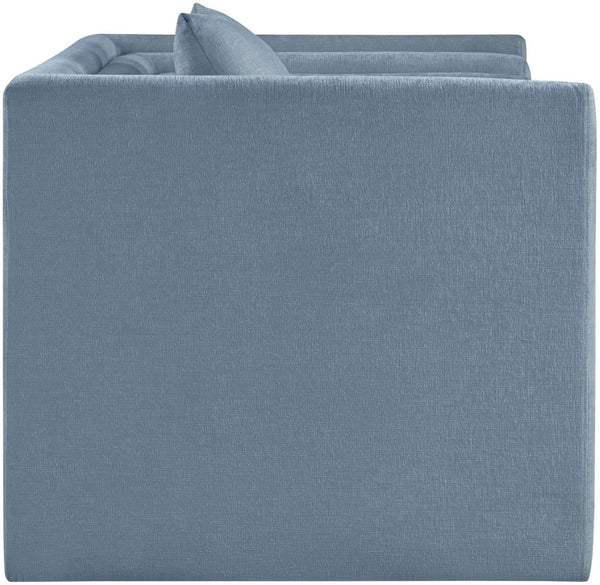 Meridian Furniture Everett Accent Chair with Plush Cushioning and Solid Wood Frame for Modern Living Spaces Light Blue Chenille Fabric 44068LtBlu-C