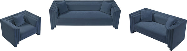 Meridian Furniture Everett Accent Chair with Plush Cushioning and Solid Wood Frame for Modern Living Spaces Light Blue Chenille Fabric 44068LtBlu-C