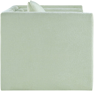 Meridian Furniture Everett Accent Chair with Plush Cushioning and Solid Wood Frame for Modern Living Spaces Mint Chenille Fabric 44068Mint-C