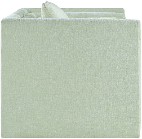 Meridian Furniture Everett Accent Chair with Plush Cushioning and Solid Wood Frame for Modern Living Spaces Mint Chenille Fabric 44068Mint-C