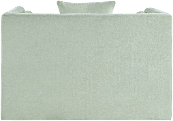 Meridian Furniture Everett Accent Chair with Plush Cushioning and Solid Wood Frame for Modern Living Spaces Mint Chenille Fabric 44068Mint-C