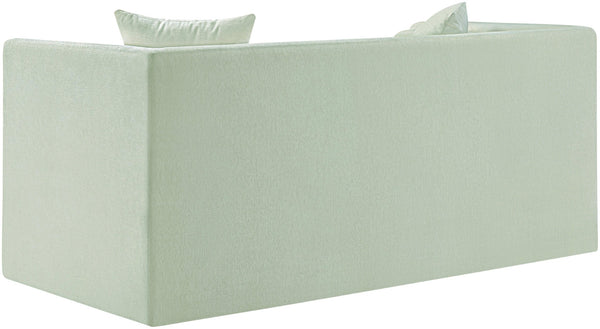 Meridian Furniture Everett Contemporary Chenille Sofa with Staggered Silhouette for Modern Living Rooms 44068Mint-L