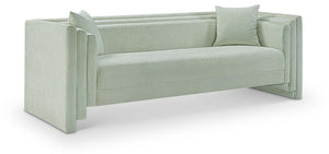Meridian Furniture Everett Mint Chenille Upholstered Sofa with Solid Wood Frame and Modern Silhouette 44068Mint-S