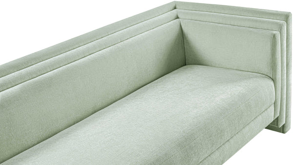 Meridian Furniture Everett Mint Chenille Upholstered Sofa with Solid Wood Frame and Modern Silhouette 44068Mint-S