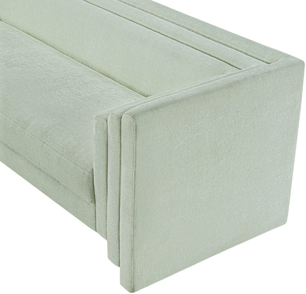 Meridian Furniture Everett Mint Chenille Upholstered Sofa with Solid Wood Frame and Modern Silhouette 44068Mint-S