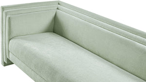 Meridian Furniture Everett Mint Chenille Upholstered Sofa with Solid Wood Frame and Modern Silhouette 44068Mint-S