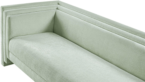 Meridian Furniture Everett Mint Chenille Upholstered Sofa with Solid Wood Frame and Modern Silhouette 44068Mint-S