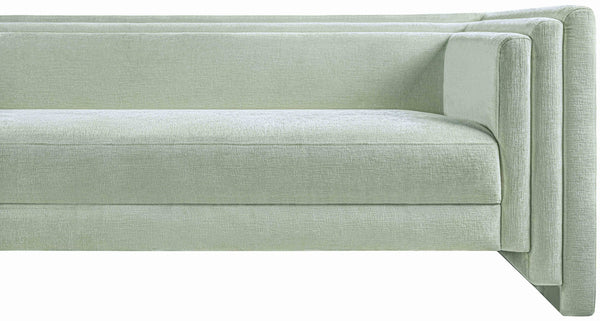 Meridian Furniture Everett Mint Chenille Upholstered Sofa with Solid Wood Frame and Modern Silhouette 44068Mint-S