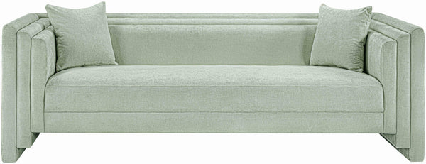 Meridian Furniture Everett Mint Chenille Upholstered Sofa with Solid Wood Frame and Modern Silhouette 44068Mint-S