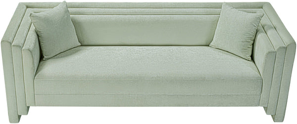 Meridian Furniture Everett Mint Chenille Upholstered Sofa with Solid Wood Frame and Modern Silhouette 44068Mint-S