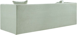 Meridian Furniture Everett Mint Chenille Upholstered Sofa with Solid Wood Frame and Modern Silhouette 44068Mint-S