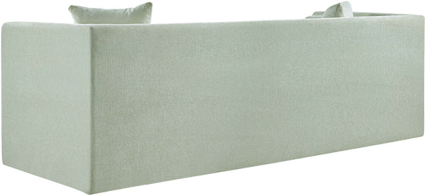 Meridian Furniture Everett Mint Chenille Upholstered Sofa with Solid Wood Frame and Modern Silhouette 44068Mint-S