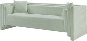 Meridian Furniture Everett Mint Chenille Upholstered Sofa with Solid Wood Frame and Modern Silhouette 44068Mint-S