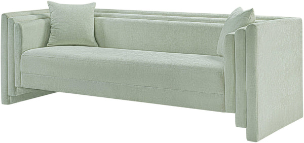 Meridian Furniture Everett Mint Chenille Upholstered Sofa with Solid Wood Frame and Modern Silhouette 44068Mint-S