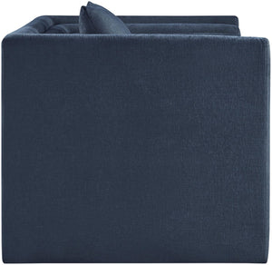 Meridian Furniture Everett Accent Chair with Plush Cushioning and Solid Wood Frame for Modern Living Spaces Navy Chenille Fabric 44068Navy-C