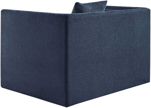 Meridian Furniture Everett Accent Chair with Plush Cushioning and Solid Wood Frame for Modern Living Spaces Navy Chenille Fabric 44068Navy-C