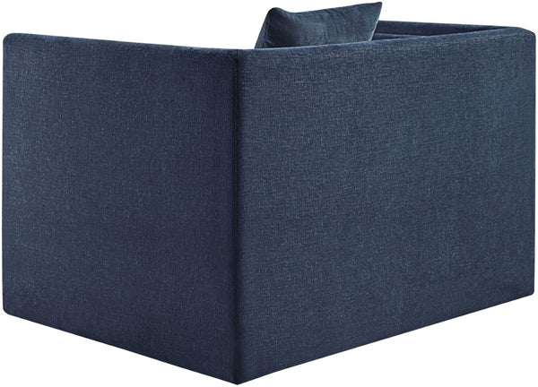 Meridian Furniture Everett Accent Chair with Plush Cushioning and Solid Wood Frame for Modern Living Spaces Navy Chenille Fabric 44068Navy-C