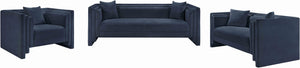 Meridian Furniture Everett Accent Chair with Plush Cushioning and Solid Wood Frame for Modern Living Spaces Navy Chenille Fabric 44068Navy-C