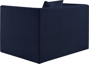 Meridian Furniture Everett Accent Chair with Plush Cushioning and Solid Wood Frame for Modern Living Spaces Navy Chenille Fabric 44068Navy-C