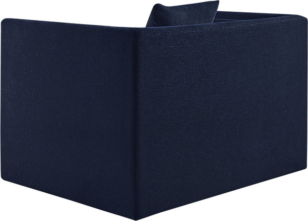 Meridian Furniture Everett Accent Chair with Plush Cushioning and Solid Wood Frame for Modern Living Spaces Navy Chenille Fabric 44068Navy-C