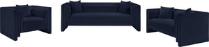 Meridian Furniture Everett Accent Chair with Plush Cushioning and Solid Wood Frame for Modern Living Spaces Navy Chenille Fabric 44068Navy-C