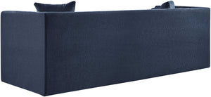 Meridian Furniture Everett Three Seat Navy Chenille Sofa with Staggered Cushions for Modern Living Rooms 44068Navy-S