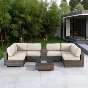 English Elm Fully Assembled Outdoor Wicker 4-Person Seating Group: Comfortable, Durable & Ready For Relaxation! B120S00161