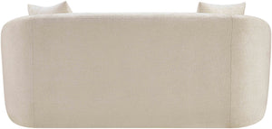 Meridian Furniture Penelope Chenille Upholstered Loveseat with Plush Texture Solid Wood Frame Accent Pillows Included Beige 44073Beige-L