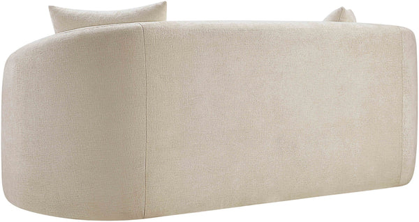 Meridian Furniture Penelope Chenille Upholstered Loveseat with Plush Texture Solid Wood Frame Accent Pillows Included Beige 44073Beige-L