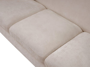 Meridian Furniture Penelope Three Seat Chenille Sofa with Solid Wood Frame for Modern Living Room Comfort Beige 44073Beige-S
