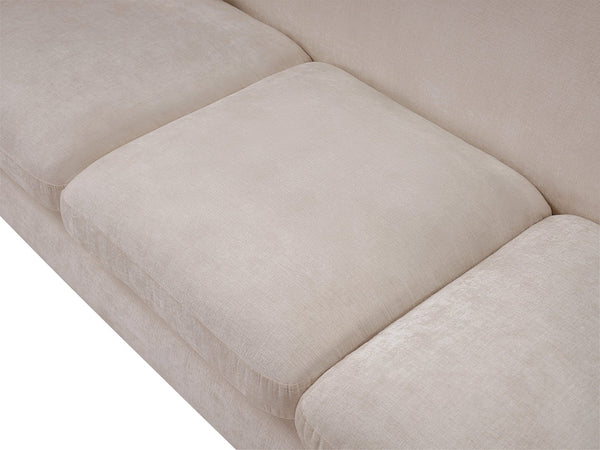 Meridian Furniture Penelope Three Seat Chenille Sofa with Solid Wood Frame for Modern Living Room Comfort Beige 44073Beige-S