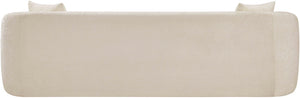 Meridian Furniture Penelope Three Seat Chenille Sofa with Solid Wood Frame for Modern Living Room Comfort Beige 44073Beige-S