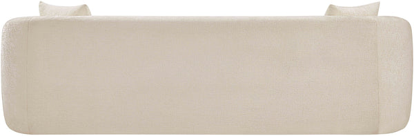 Meridian Furniture Penelope Three Seat Chenille Sofa with Solid Wood Frame for Modern Living Room Comfort Beige 44073Beige-S
