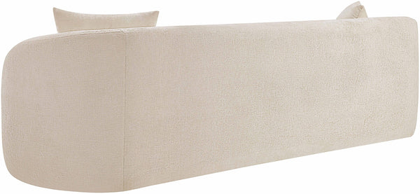 Meridian Furniture Penelope Three Seat Chenille Sofa with Solid Wood Frame for Modern Living Room Comfort Beige 44073Beige-S