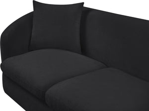 Meridian Furniture Penelope Chenille Upholstered Loveseat with Plush Texture Solid Wood Frame Accent Pillows Included Black 44073Black-L