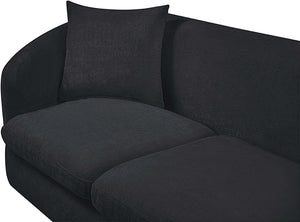 Meridian Furniture Penelope Three Seat Chenille Sofa with Solid Wood Frame for Modern Living Room Comfort Black 44073Black-S