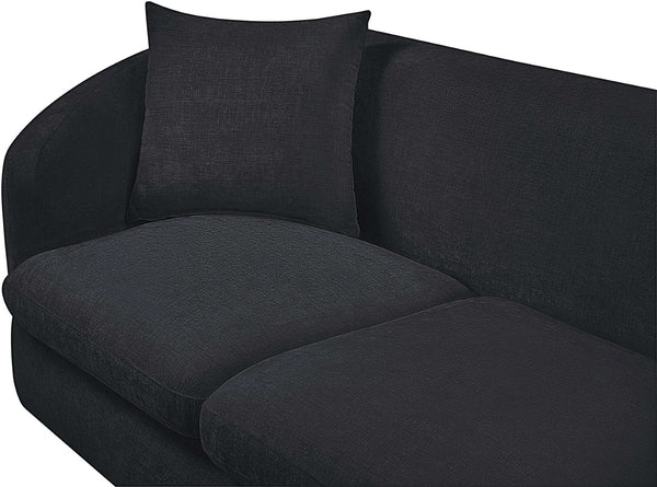 Meridian Furniture Penelope Three Seat Chenille Sofa with Solid Wood Frame for Modern Living Room Comfort Black 44073Black-S