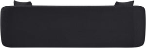 Meridian Furniture Penelope Three Seat Chenille Sofa with Solid Wood Frame for Modern Living Room Comfort Black 44073Black-S
