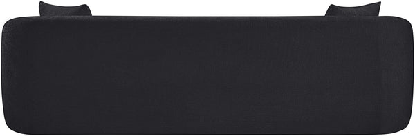 Meridian Furniture Penelope Three Seat Chenille Sofa with Solid Wood Frame for Modern Living Room Comfort Black 44073Black-S